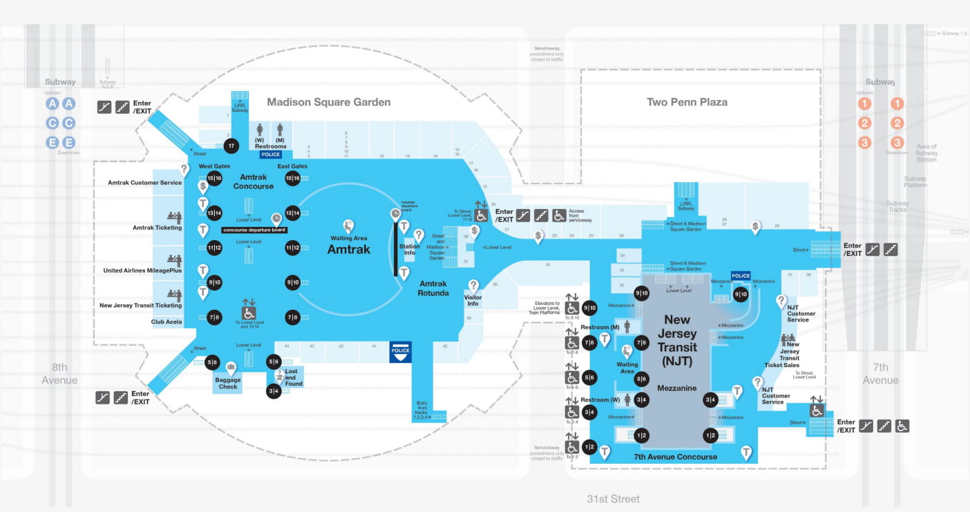 Penn Station Map Layout