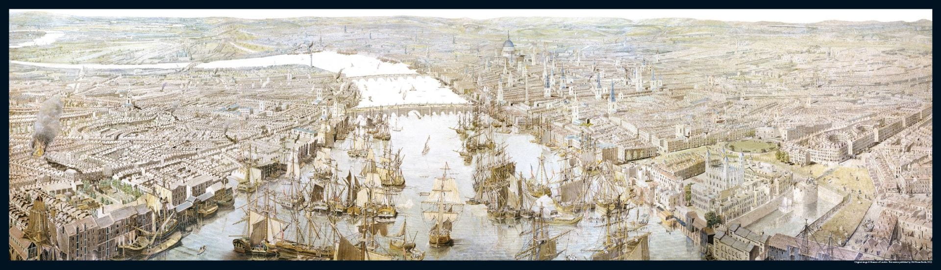This historic panorama inspired me to draw the equivalent view of New York City